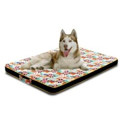 Luxury Printed Canvas Dog Bed - Thick And Comfortable Pet Mattress By Dog Hugs Cat