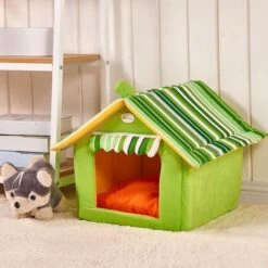 Cozy Striped Foldable Pet House And Bed By Dog Hugs Cat -Outdoor Products Store 6264849312050 a9b69e65 7d09 4751 a265 1a5c9bbfd812