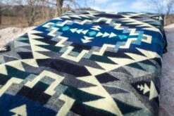 Andean Alpaca Wool Blanket - Blue Chakana By Alpaca Threadz -Outdoor Products Store DSC08429