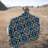 Andean Alpaca Wool Blanket - Blue Chakana By Alpaca Threadz