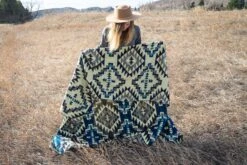 Andean Alpaca Wool Blanket - Blue Chakana By Alpaca Threadz -Outdoor Products Store DSC08528