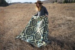 Andean Alpaca Wool Blanket - Blue Chakana By Alpaca Threadz -Outdoor Products Store DSC08531