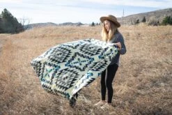 Andean Alpaca Wool Blanket - Blue Chakana By Alpaca Threadz -Outdoor Products Store DSC08532