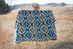 Andean Alpaca Wool Blanket - Blue Chakana By Alpaca Threadz -Outdoor Products Store DSC08546