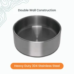 Stainless Steel Dog Bowl By 4Knines® -Outdoor Products Store doublewall