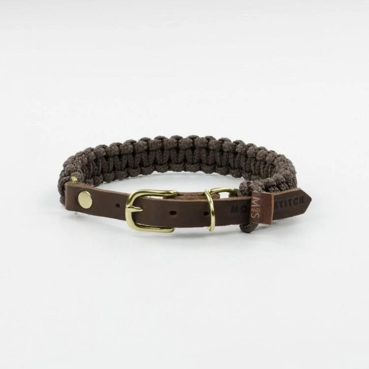 Touch Of Leather Dog Collar - Chocolate By Molly And Stitch US 3 Touch Of Leather Dog Collar - Chocolate By Molly And Stitch US