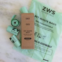 Compostable Pet Waste Bags By Zero Waste -Outdoor Products Store zws essentials compostable pet waste bags 60 pack or 96 pack plastic free 34430001643631
